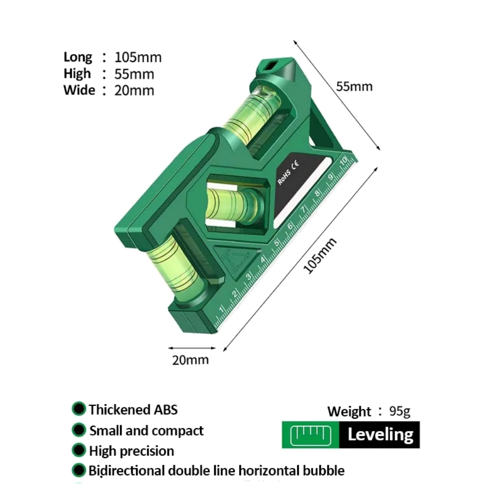 Home Improvement Jobs - Kompakter Magnetischer Wasserwaage mit Drei Unabhängigen