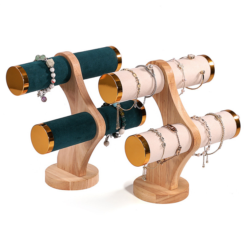 Home Improvement Outlet Stores - 2-stufiger Gebogener Holz-Armbandhalter aus Samt &