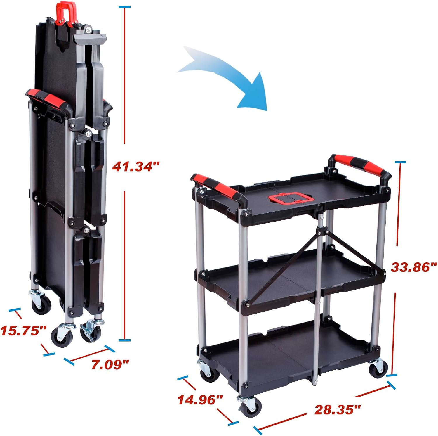 3-stöckiger faltbarer Rollwage – Home Improvement Outlet Stores Bewertung und Preis